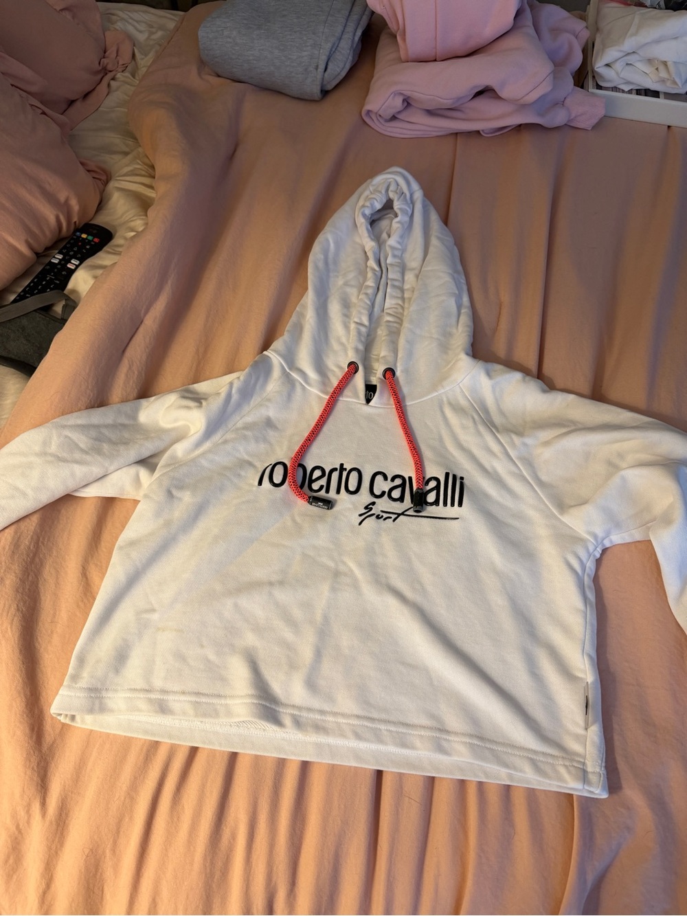 Roberto Cavalli Sport White Hooded Women's Sweater